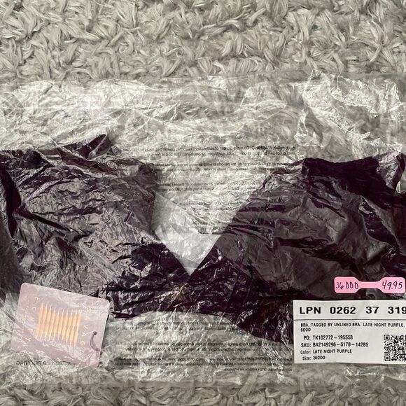 Savage X Fenty Tagged by Savage Unlined Bra Late Night Purple 36DDD - Picture 7 of 8